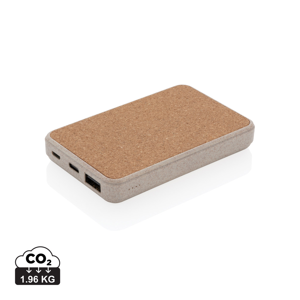 Powerbank tascabile 5.000 mAh in sughero e grano