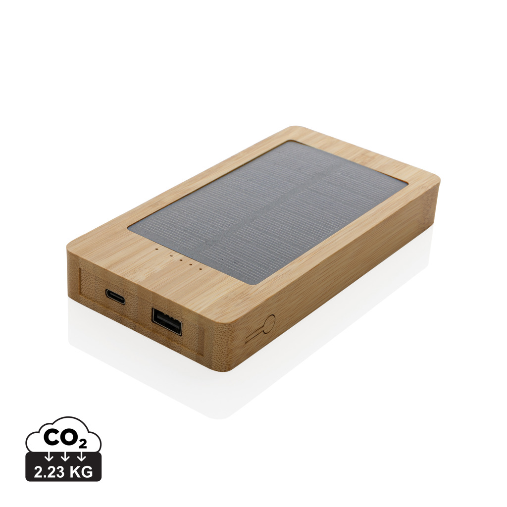 Powerbank solare 10.000 mAh in bambù