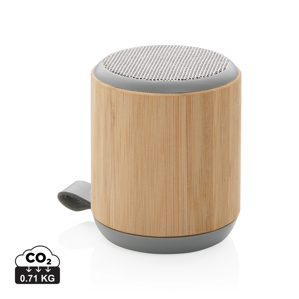 Speaker wireless 3W in bambù e tessuto