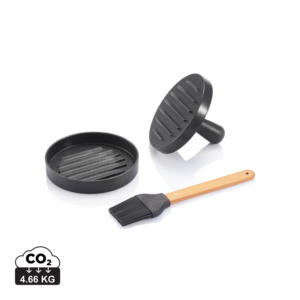 Set BBQ con pressa hamburger