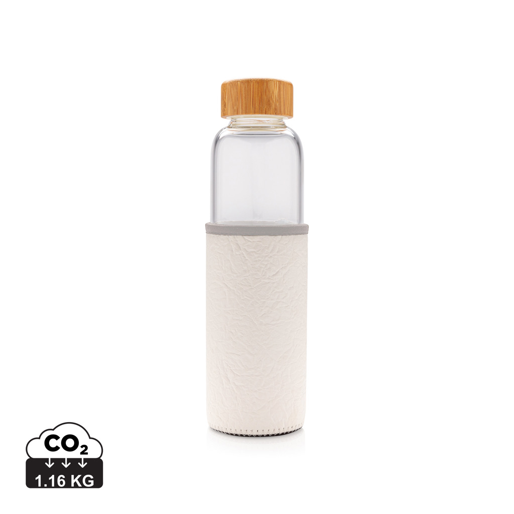 Bottiglia in vetro borosilicato con fascia in PU 550ml