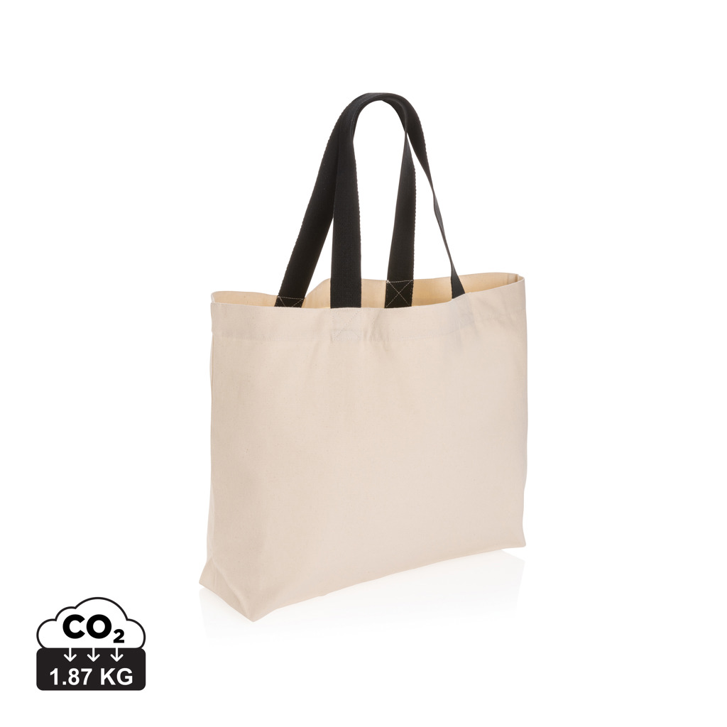 Shopper grande in canvas riciclato 240 gm2 non tinto Impact