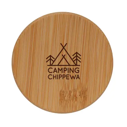 Tappo in bambù personalizzato con incisione laser logo aziendale