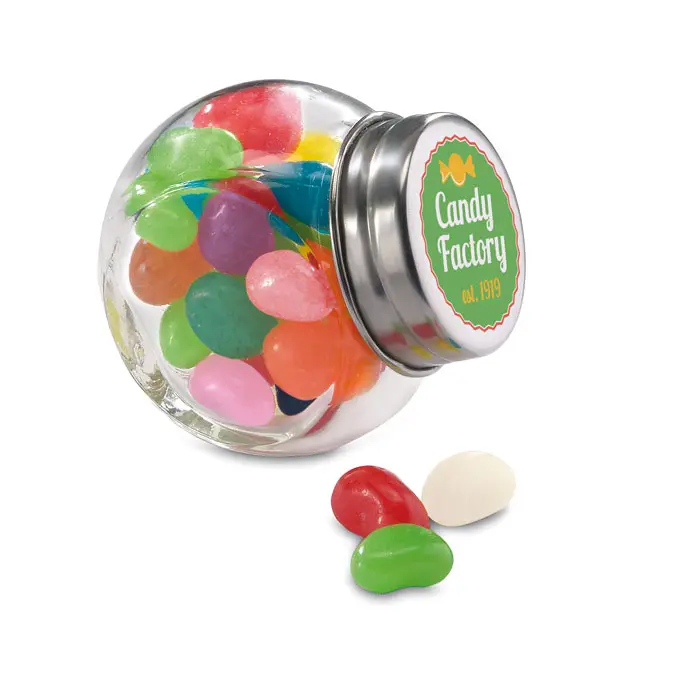 Barattolo in vetro personalizzato con tappo e gelatine colorate