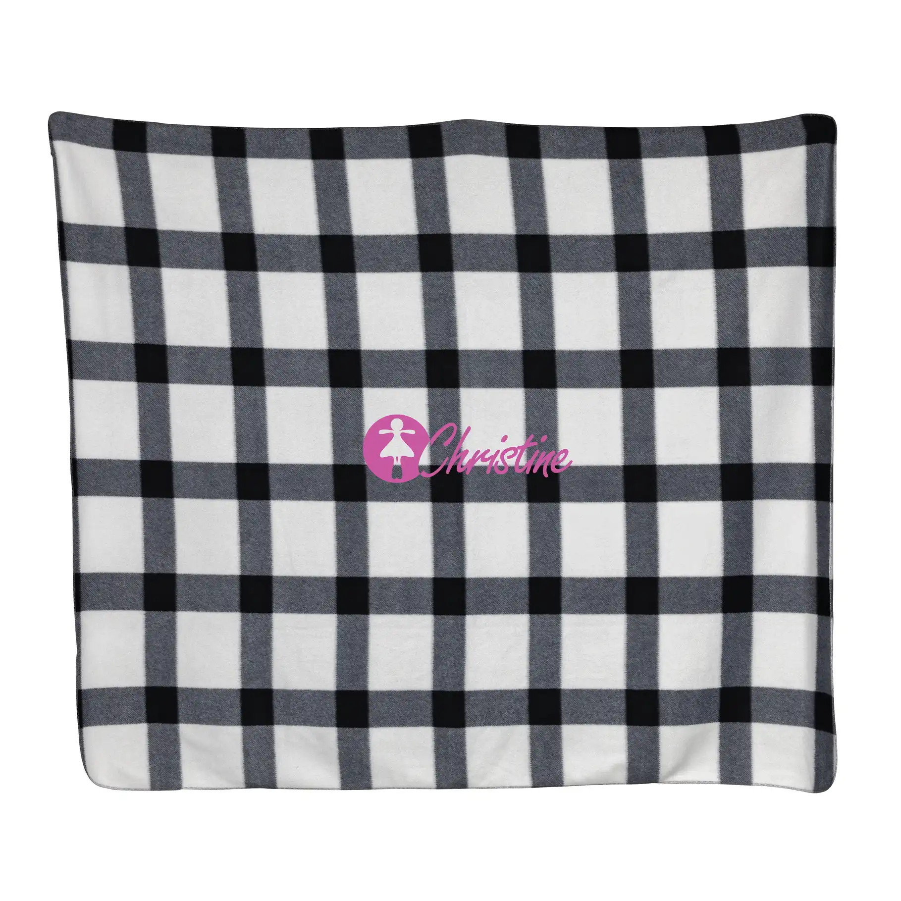 coperta in pile personalizzata con logo aziendale stampato al centro