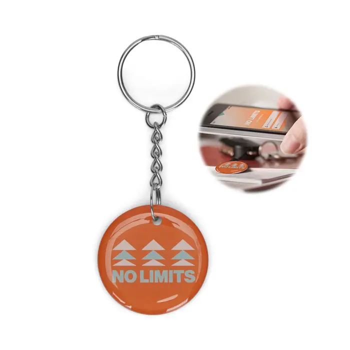 Portachiave NFC tondo personalizzato con logo aziendale