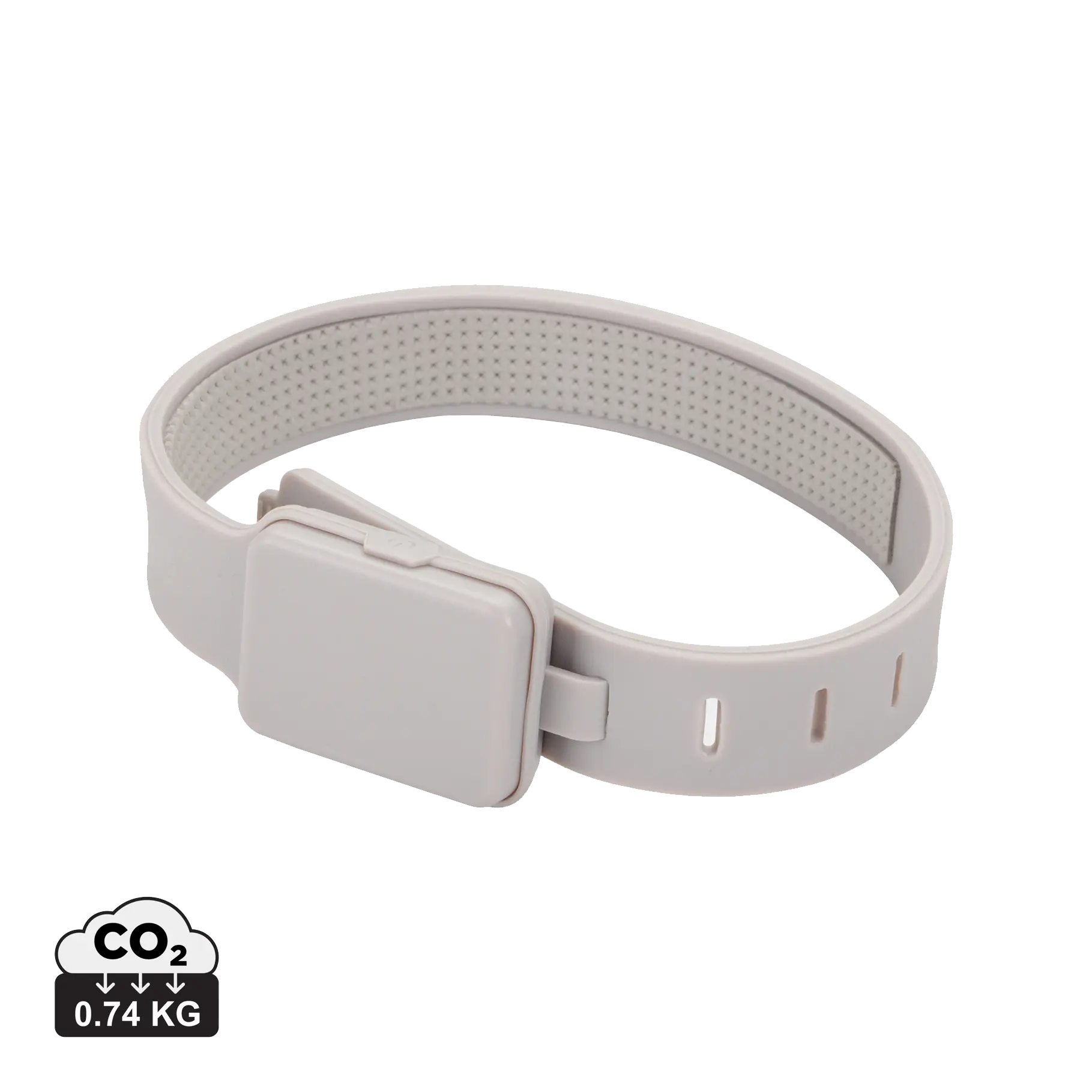 Bracciale luminoso running personalizzato neutro in plastica riciclata, accessorio LED per sicurezza e visibilità outdoor.