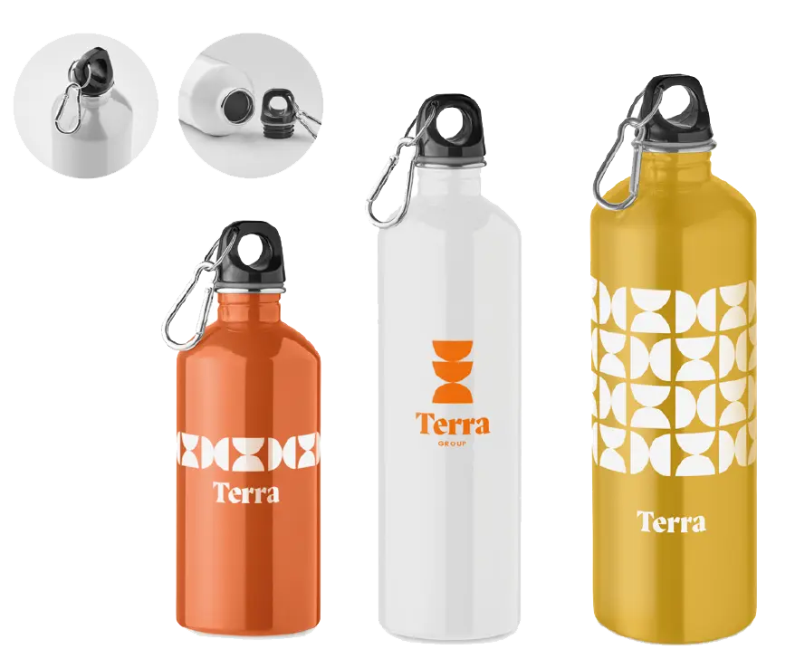 Borraccia con moschettone outdoor personalizzata: mobilità, praticità e visibilità per eventi all’aria aperta