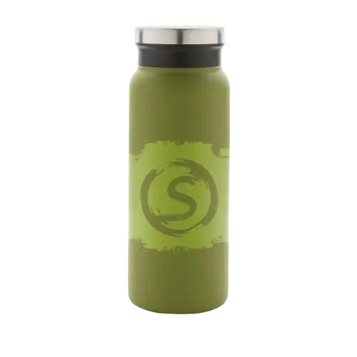 Borraccia premium personalizzata in acciaio verde con logo - All Gadget Network