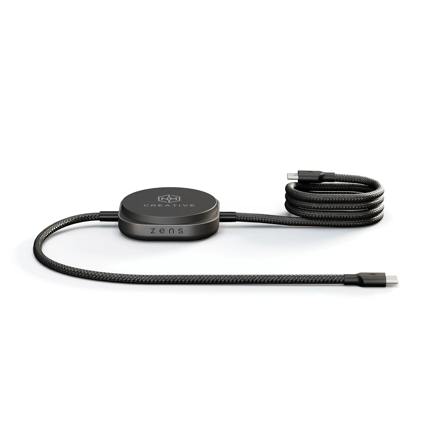 Cavo USB-C 2 in 1 con ricarica wireless Qi2 personalizzabile con logo aziendale
