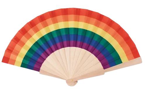 Ventaglio arcobaleno in legno