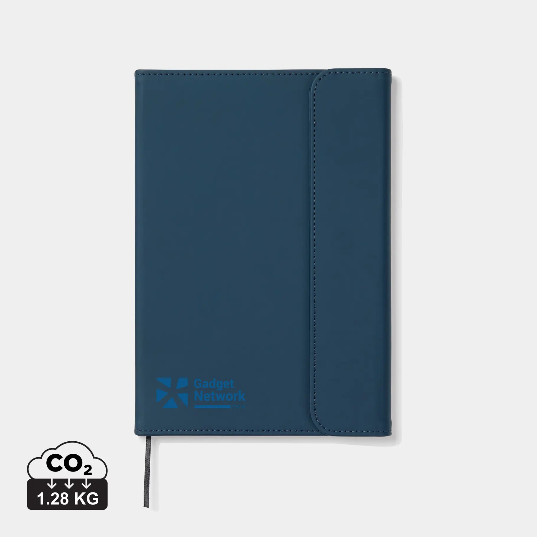 Taccuino A5 blu con portapenne integrato e chiusura magnetica personalizzato AGN